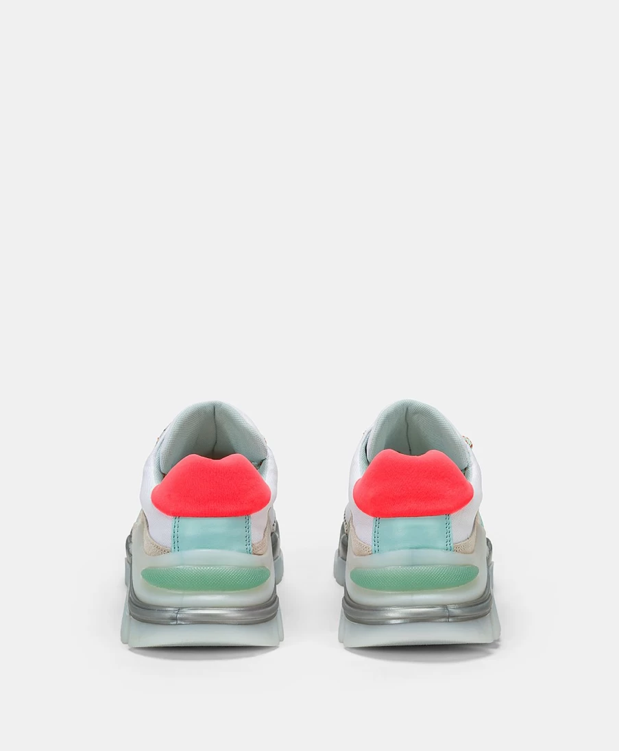 Momoni Women's Puffin Sneakers in White & Multicolor - Stylish Comfortable Casual Shoes