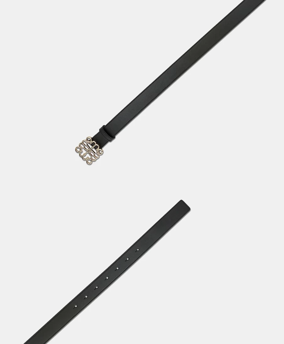 Momoni Women's Bienvenu Black Nappa Leather Belt - Stylish & Elegant Design