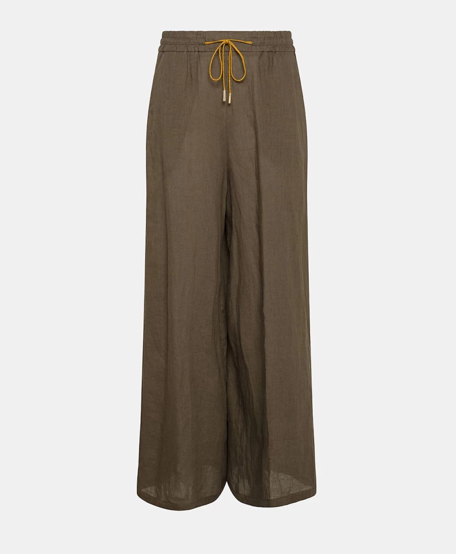 Momoni Women's Linen Pant in Army Green - Aliterru Style Comfort Fit