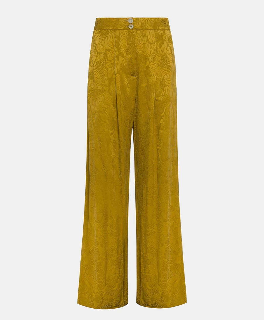 Momoni Women's Pascal Pant in Jacquard Cupro - Oil Washed Style