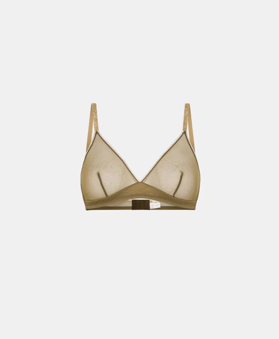 Momoni Women's Olive Green Tulle Tutu Bra - Comfortable & Stylish Lingerie