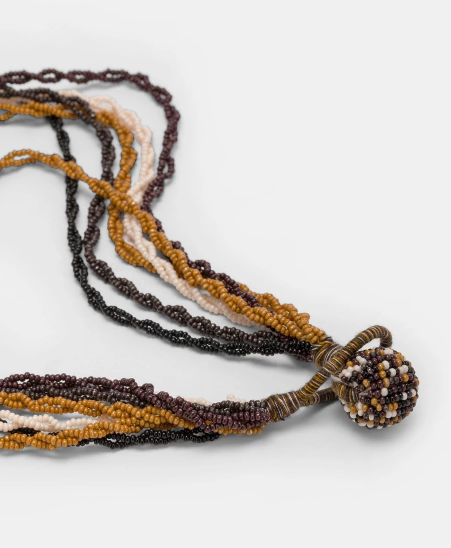 Momoni Women's Beaded Cocoa Multicolour Rubiela Necklace - Elegant Bohemian Jewelry