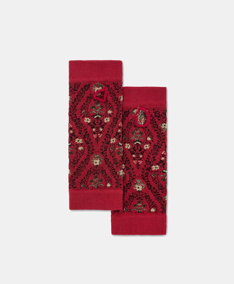 Momoni Women's Augustine Jacquard Gloves - Multicolor Sour Cherry Design, Fashionable Winter Accessories