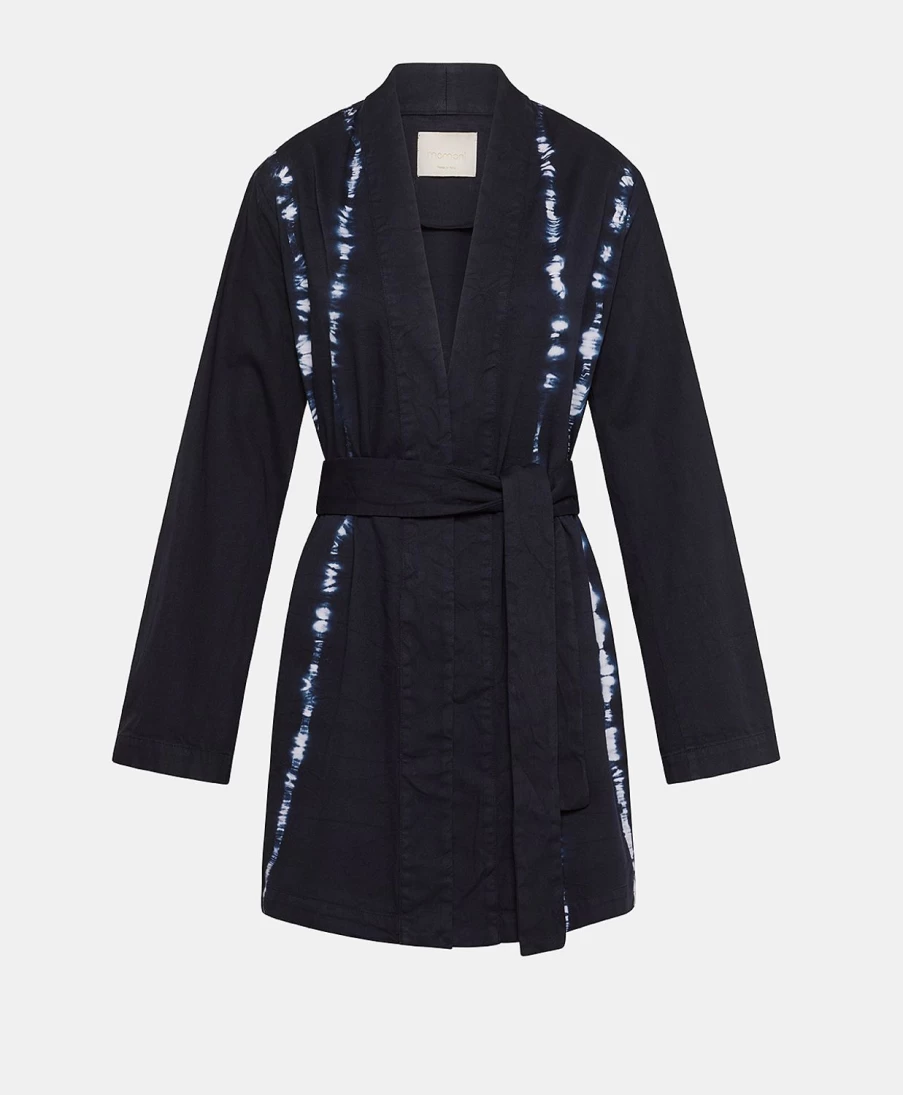 Momoni Women's Eugenie Tie-Dye Gabardine Jacket in Ink - Stylish Printed Coat