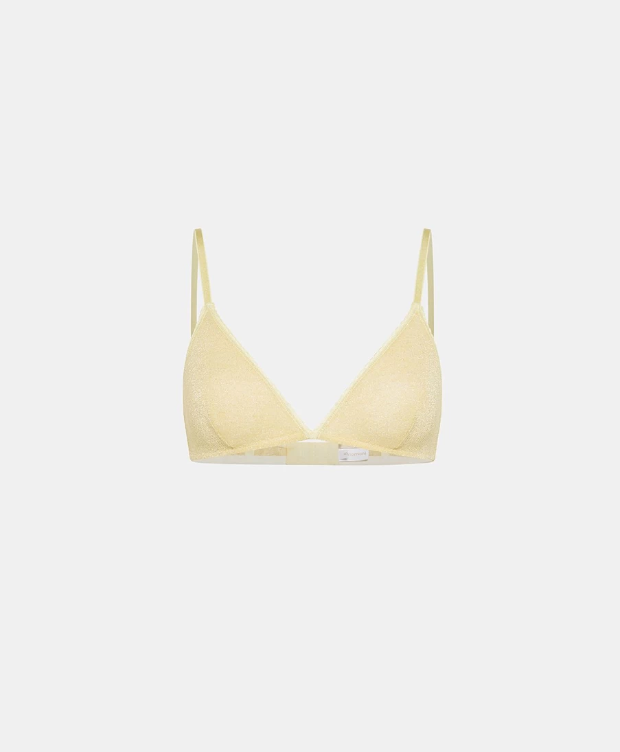 Momoni Women's Amethyst Lurex Jersey Bra in Acid Green - Stylish Comfort & Support