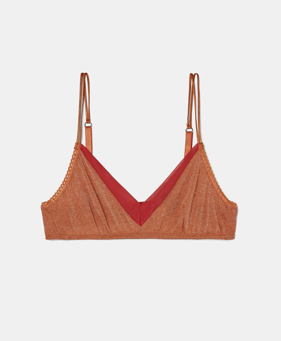 Momoni Women's Richard Bra in Tulle & Lurex - Caramel Lace Underwear