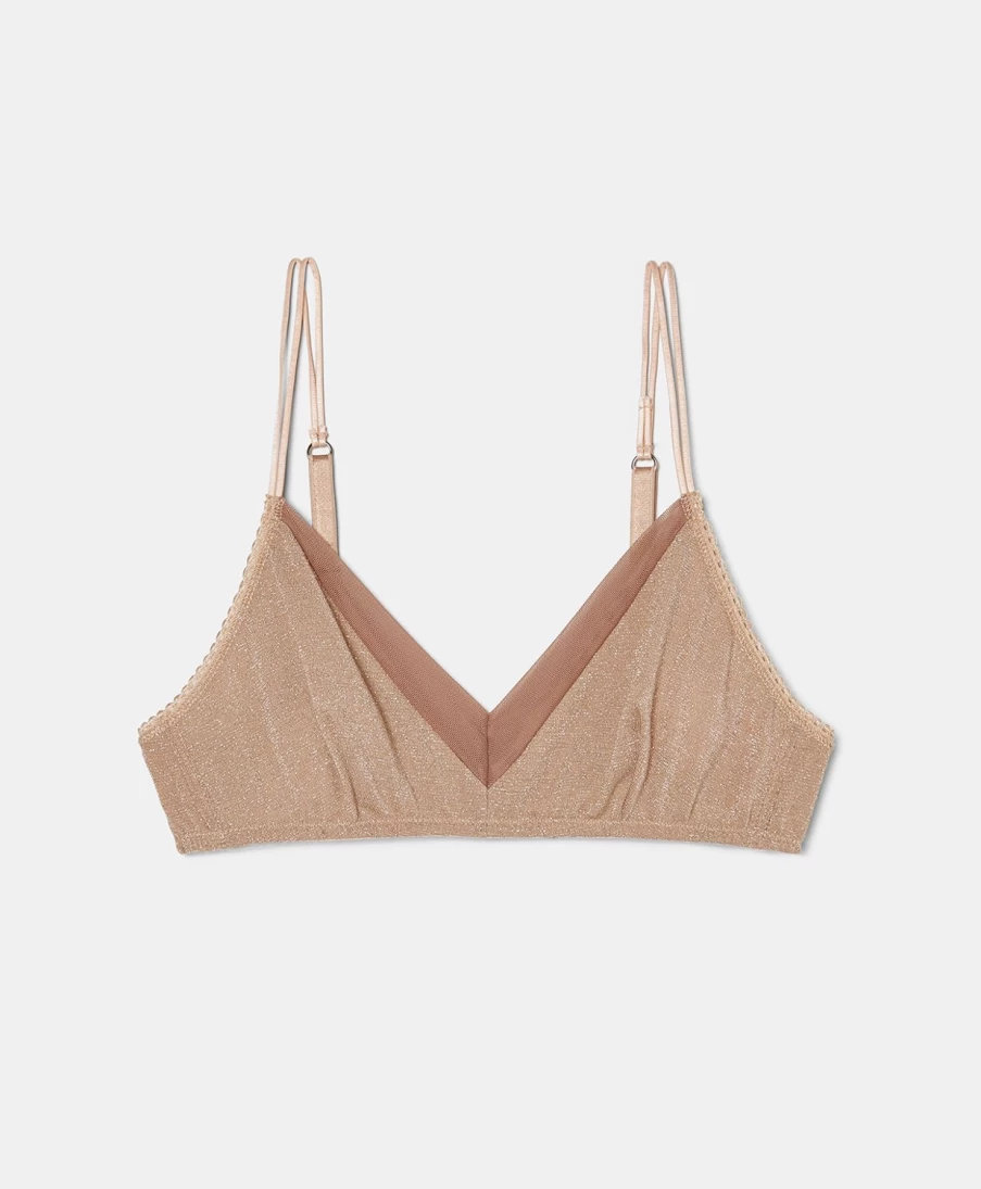 Momoni Women's Richard Beige Tulle & Lurex Bra - Elegant Lingerie