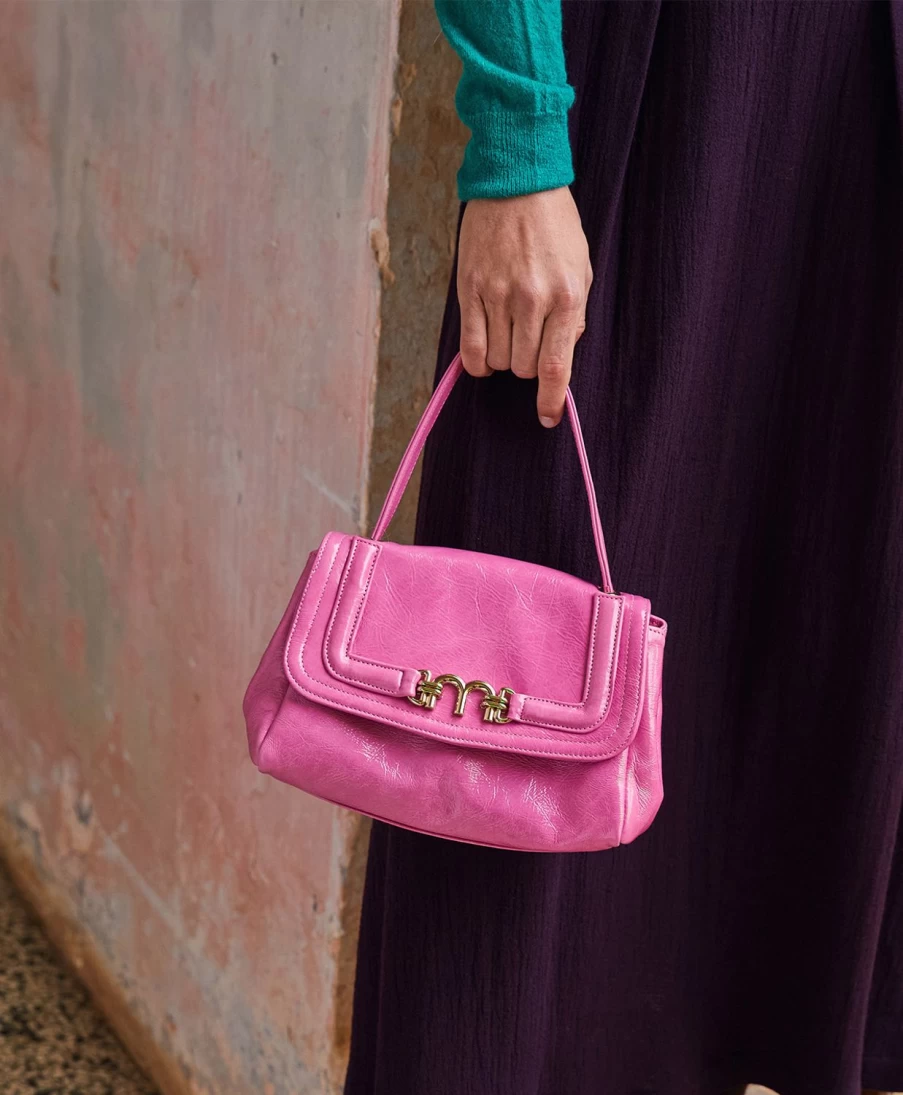 Momoni Women's Petit Flore Bag - Fuchsia Naplak Leather Handbag