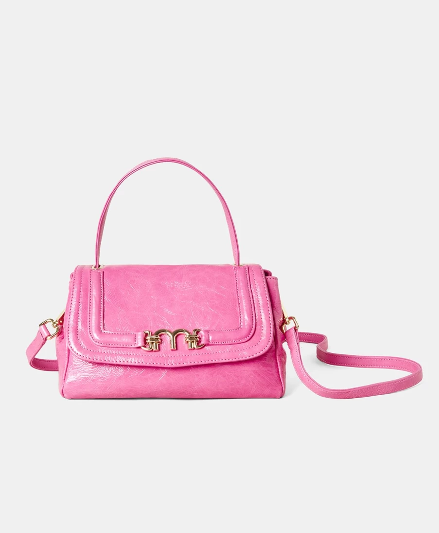 Momoni Women's Petit Flore Bag - Fuchsia Naplak Leather Handbag