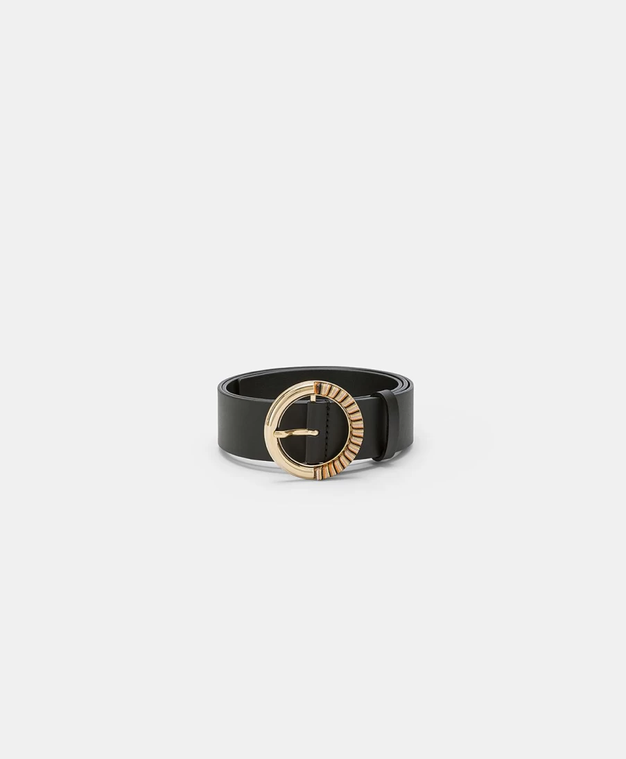 Momoni Women's Nappa Leather Belt - Black Montoya Style