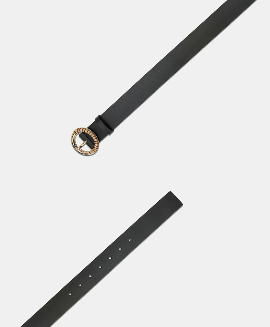 Momoni Women's Nappa Leather Belt - Black Montoya Style