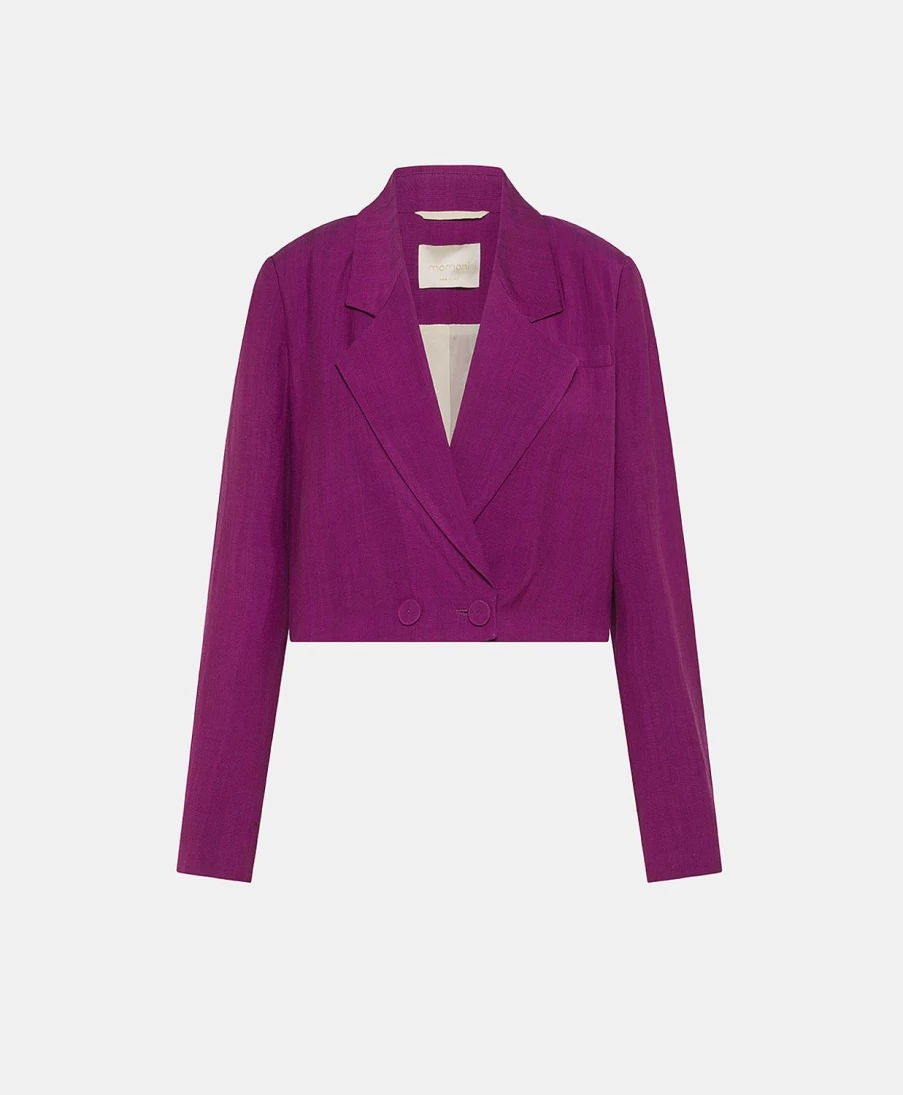 Momoni Women's Rosita Jacket - Elegant Viscose Linen Blazer in Cyclamen Pink