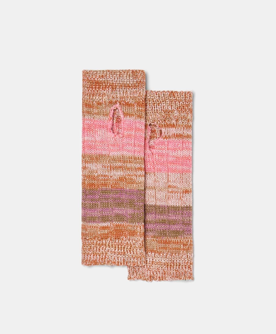 Momoni Women's Augustine Gloves - Multicolor Coral Fancy Yarn Knit Winter Fashion Accessories
