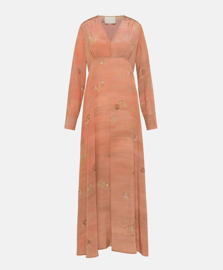 Momoni Women's Floral Crepe de Chine Junco Dress in Rose Multicolour