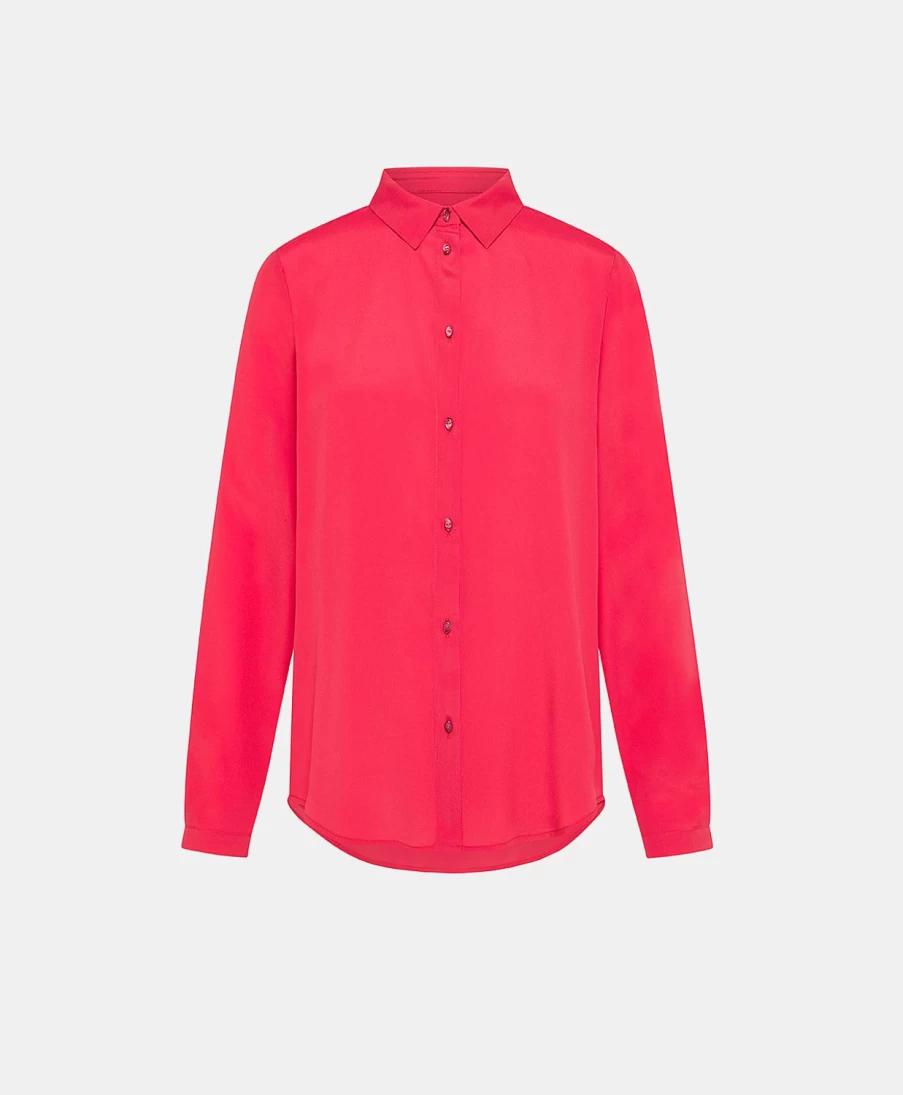 Momoni Women's Meudon Black Cherry Silk Crepe Blend Shirt