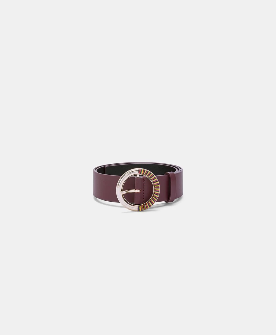 Momoni Women's Nappa Leather Montoya Belt in Cyclamen Pink