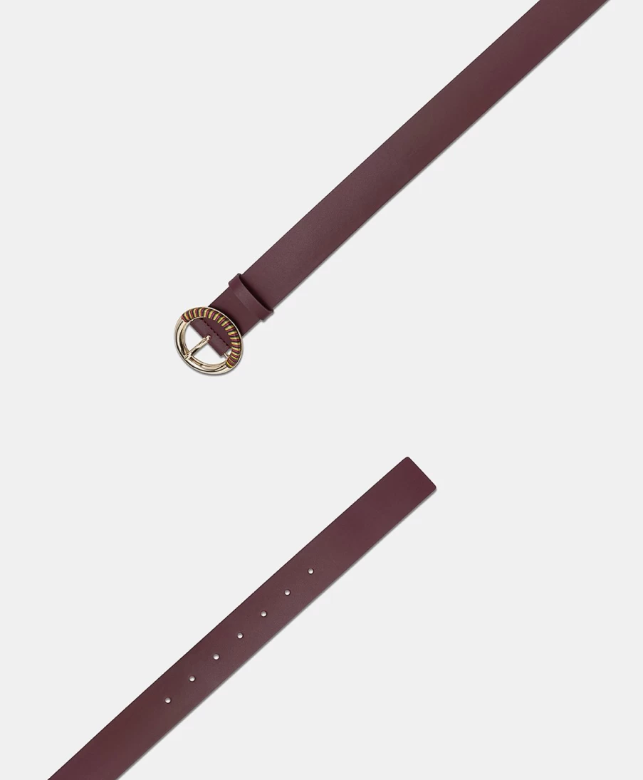 Momoni Women's Nappa Leather Montoya Belt in Cyclamen Pink