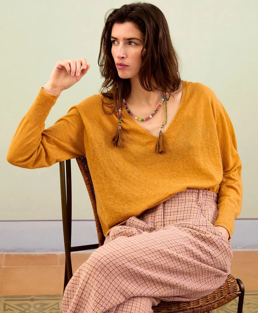 Momoni Women's Light Alpaca Knitwear - Eric Peanut Sweater