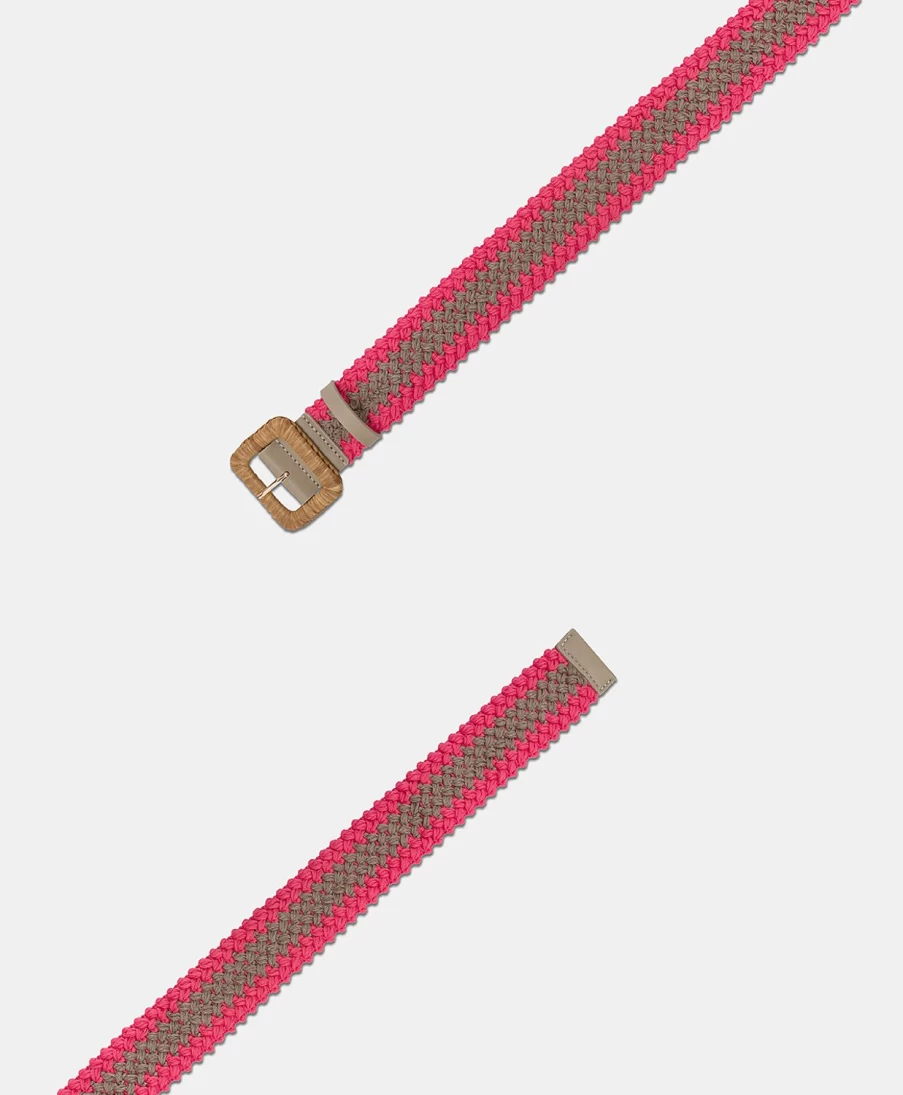 Momoni Women's Malika Belt With Buckle - Sand & Pink Stylish Waist Accessory