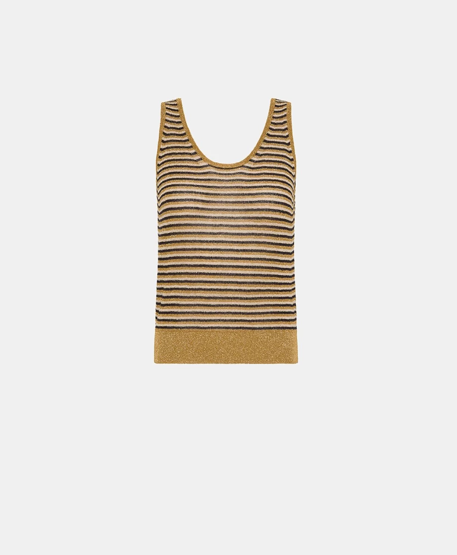 Momoni Women's Liccia Knitwear Striped Ribbed Multicolor Sweater