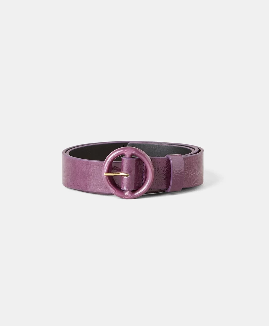 Momoni Women's Damien Bis Belt in Naplak Leather - Blueberry Blue Fashion Accessory