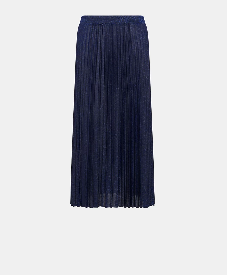 Momoni Women's Blue Lurex Jersey Emi Skirt - Elegant & Stylish