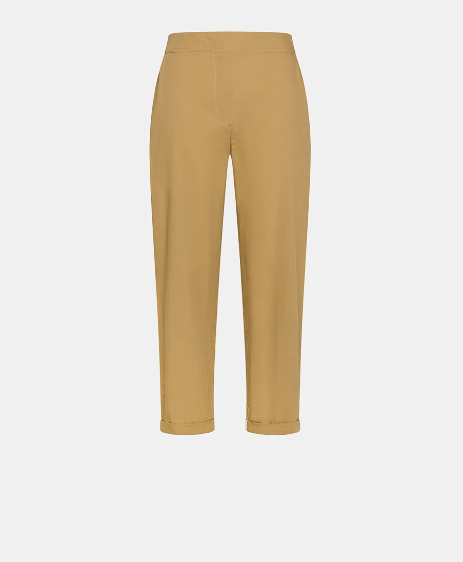 Momoni Women's Idaho Poplin Pants in Sand - Lightweight Casual Trousers