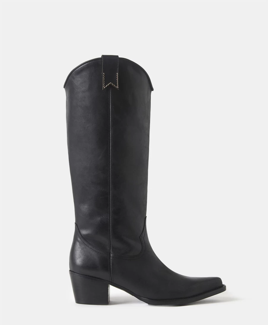 Momoni Women's Beluga Leather Boots - Black, Premium Quality & Stylish Design