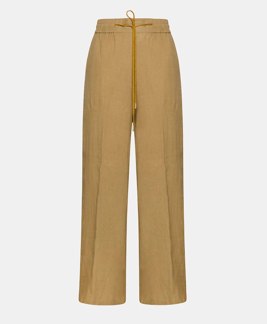 Momoni Women's Linen Pant in Sand - Comfortable & Breathable Summer Trousers