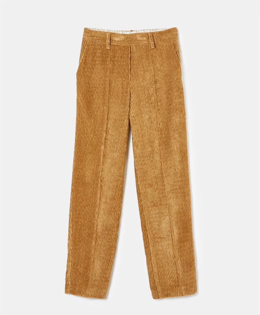 Momoni Women's Vischio Soft Corduroy Pants in Cigar Brown - High Waist Casual Trousers