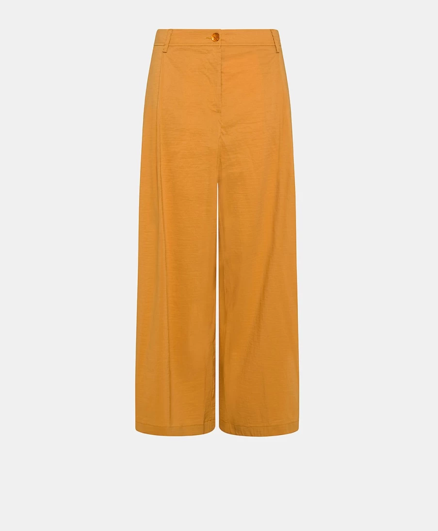 Momoni Women's ILDA Pant in Cotton Linen - Comfortable Summer Trousers in Papaya