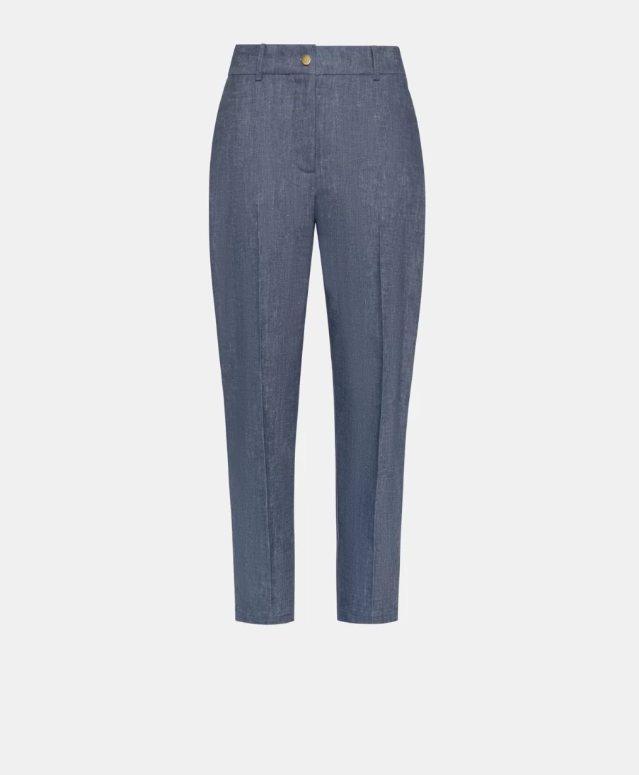 Momoni Women's Joy Pant Light Blue Denim Jeans - High Waist Comfort Fit