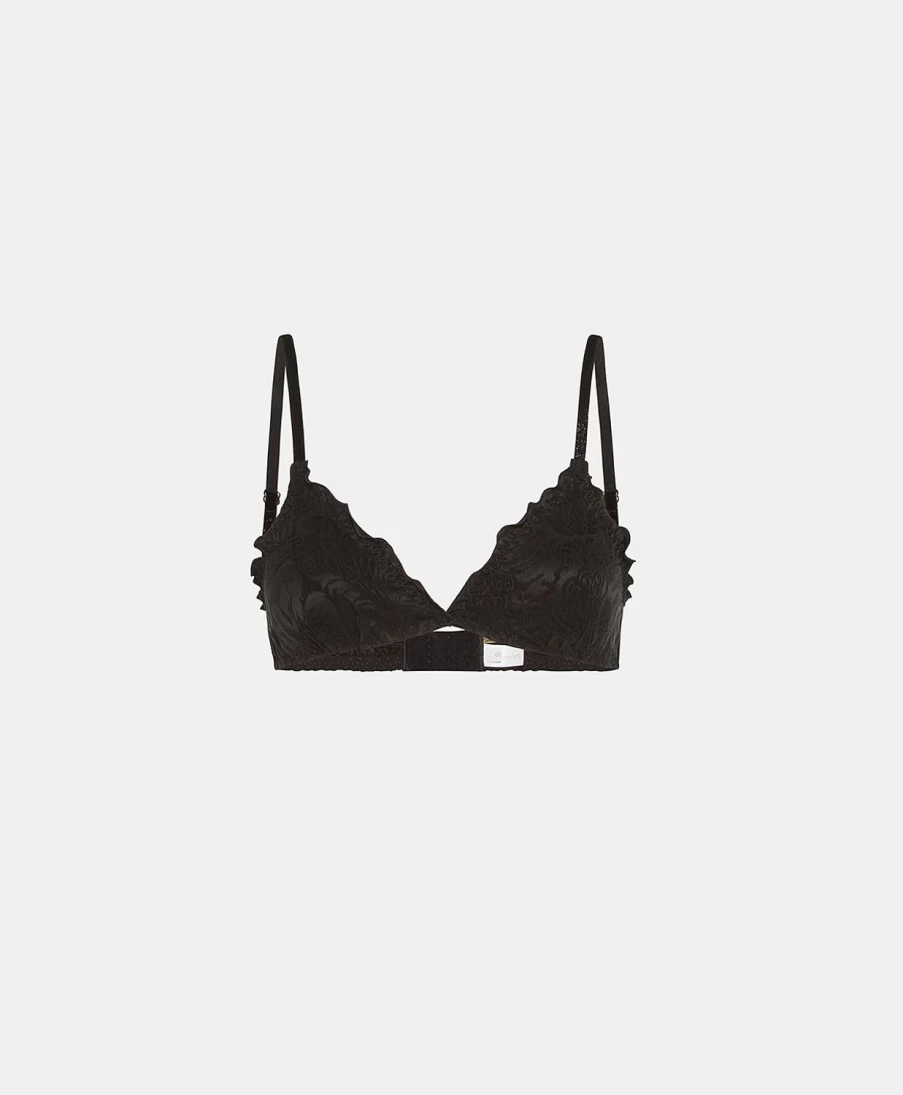 Momoni Women's David Bra in Black Jacquard Cupro Fabric - Comfortable & Stylish Lingerie