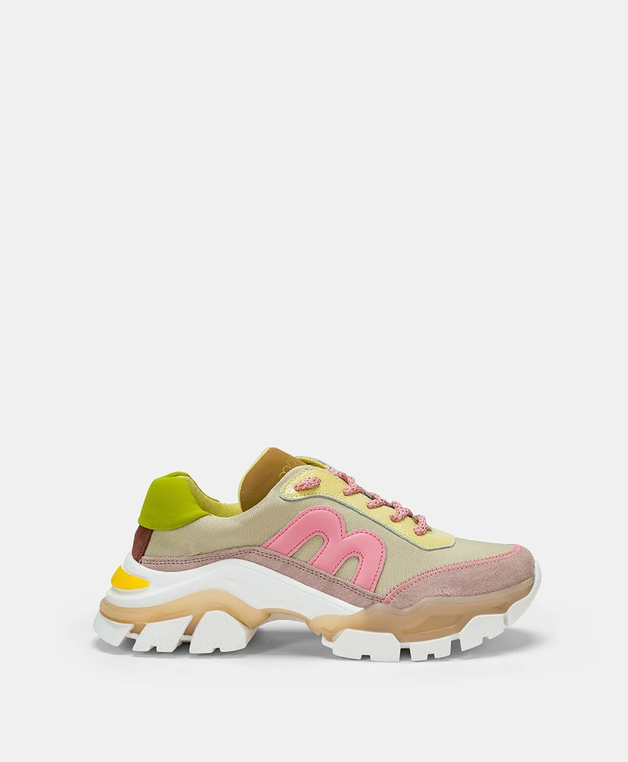 Momoni Women's Puffin Sneakers - Multicolour Sand Comfortable Casual Shoes