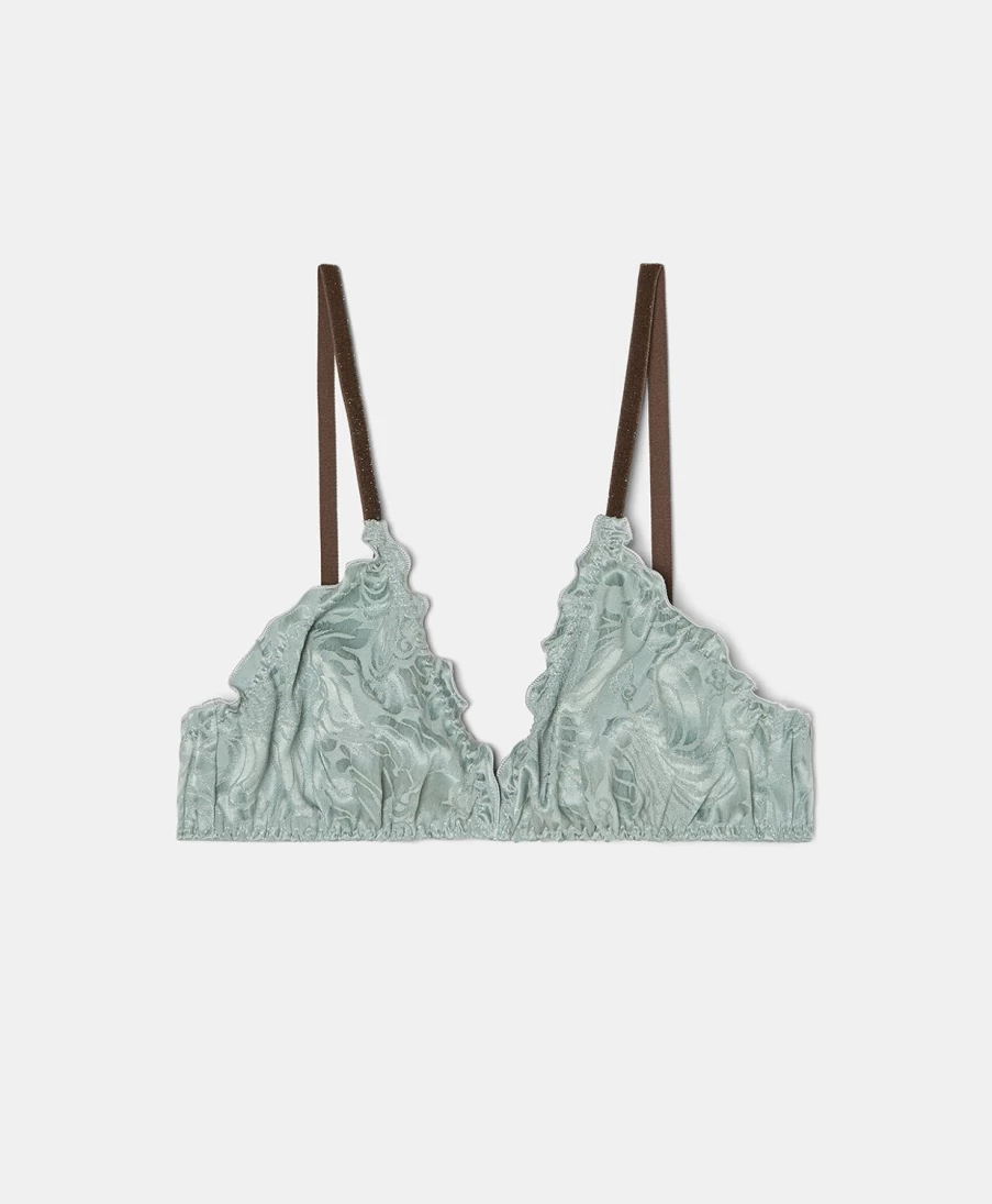 Momoni Women's David Bra in Aquamarine - Comfortable Lace Underwear
