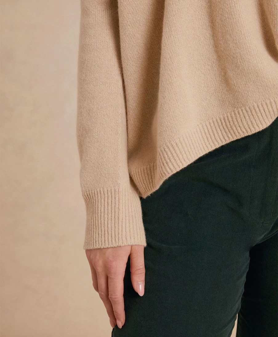 Momoni Women's Beige Ariel Knitwear - Soft Wool/Cashmere Blend Sweater