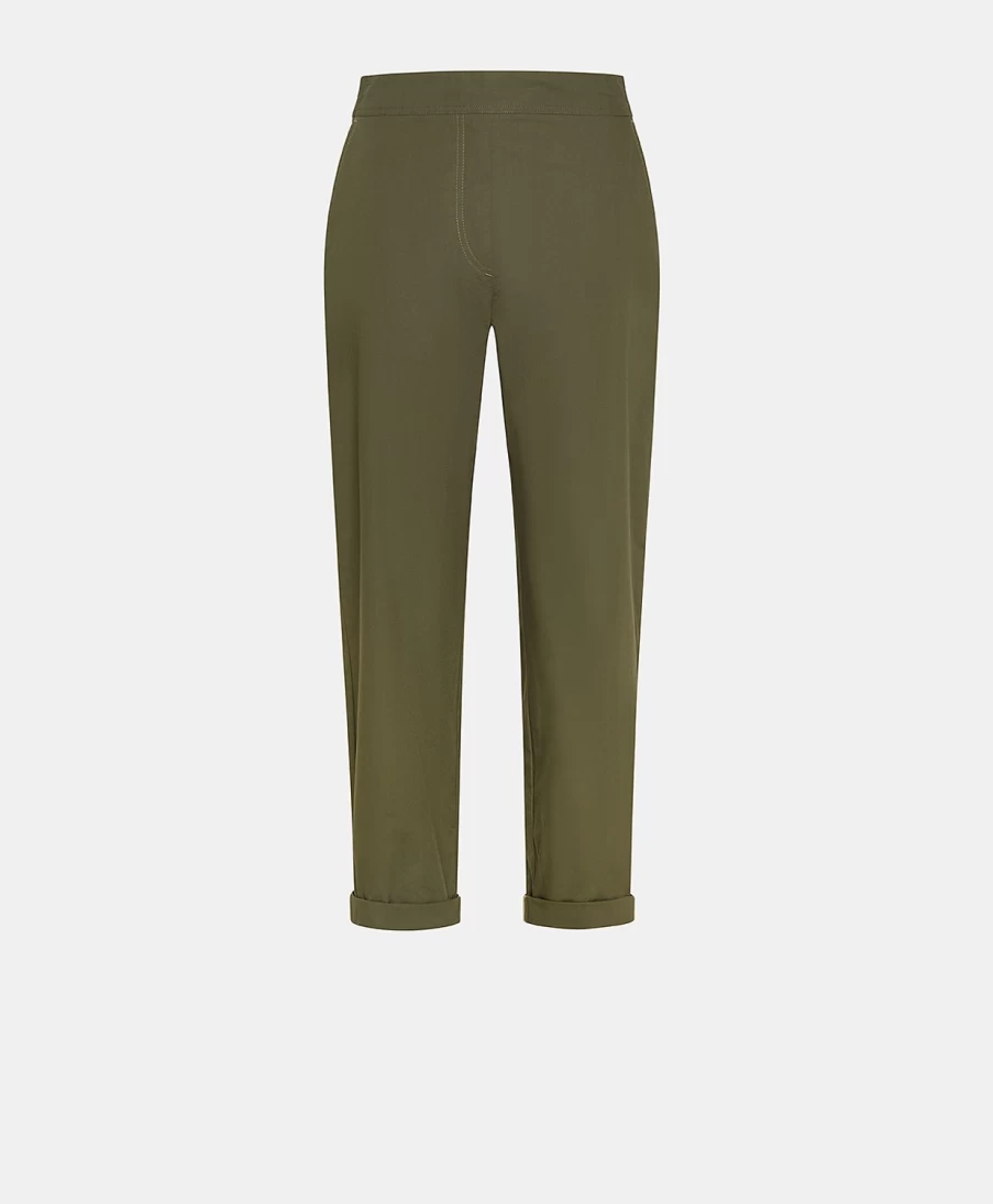 Momoni Women's Army Green Poplin Idaho Pants