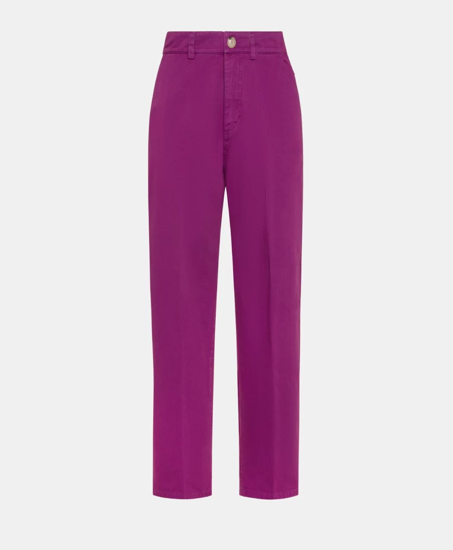 Momoni Women's Fuchsia Gabardine BIS Pant in Cyclamen Pink