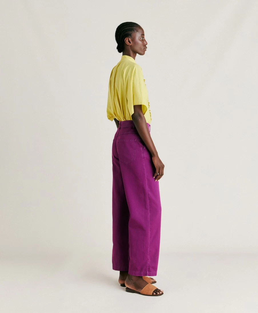Momoni Women's Fuchsia Gabardine BIS Pant in Cyclamen Pink