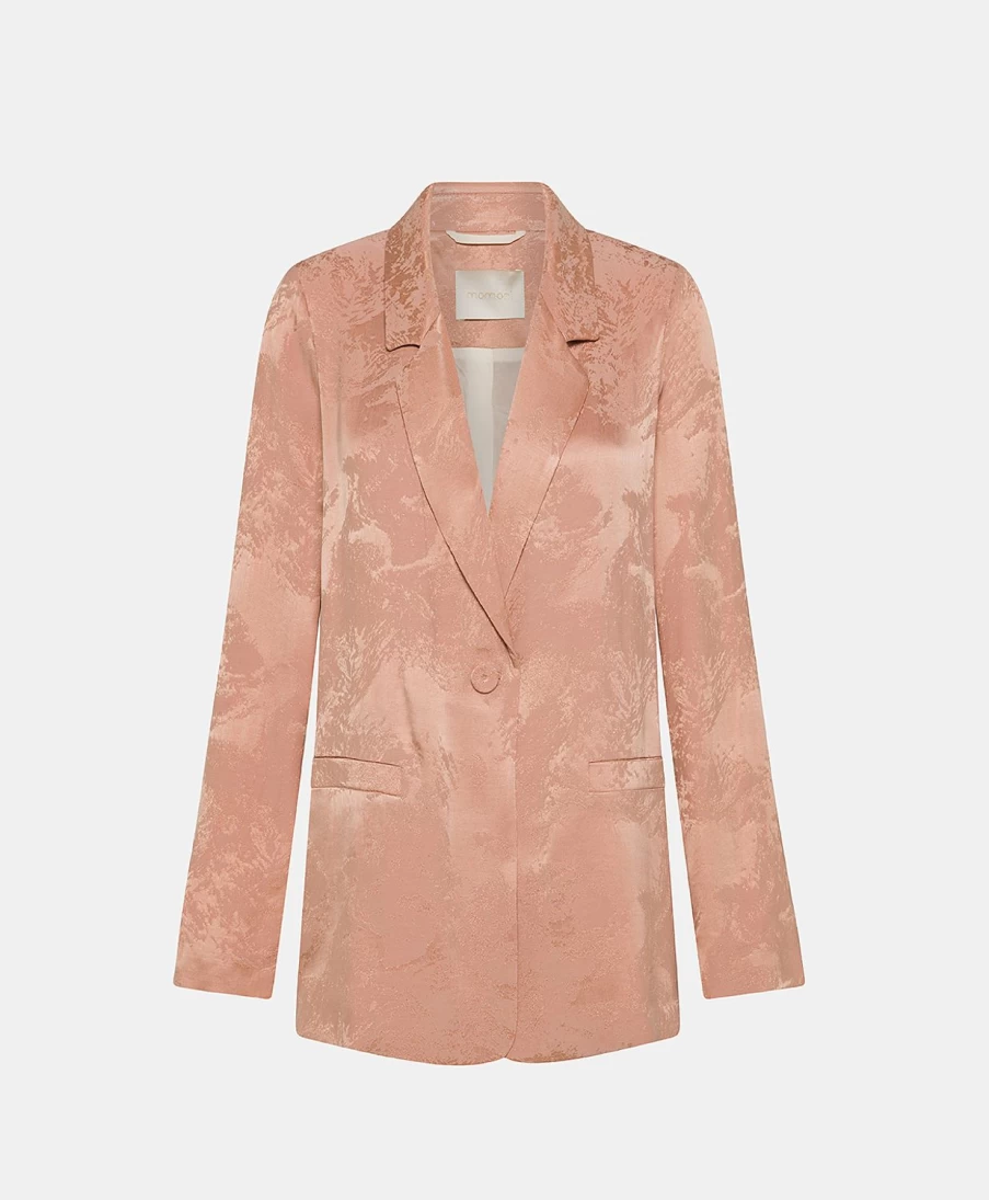 Momoni Women's Dayton Pink Cupro Jacquard Jacket - Lightweight Stylish Outerwear
