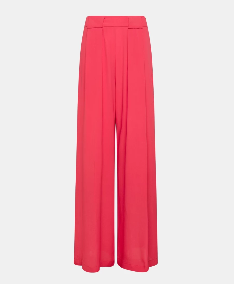 Momoni Women's Aspen Pant - Solid Black Cherry Acetate Silk Trousers