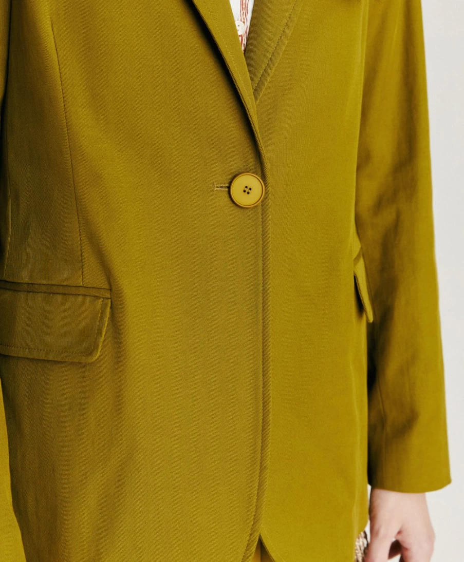 Momoni Women's Futura Stretch Gabardine Jacket in Olive Green - Lightweight Comfort Fit