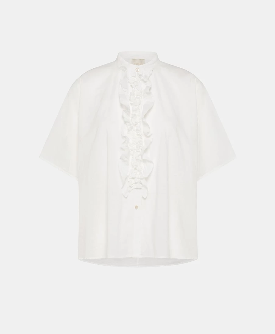 Momoni Women's Berenice Cotton Voile Shirt in Cream - Elegant Casual Blouse