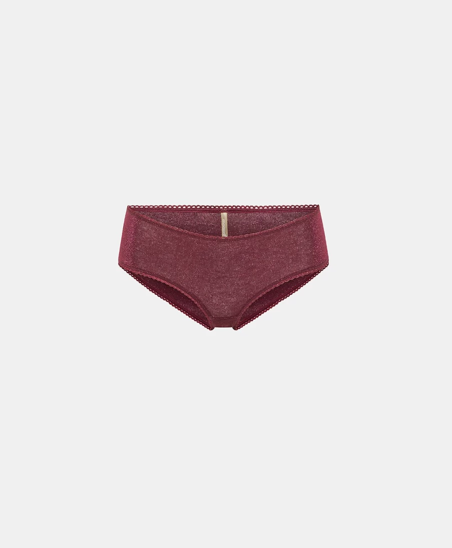 Momoni Women's Amaca Slip In Lurex Jersey Dress - Wine Red, Elegant & Comfortable Knitwear