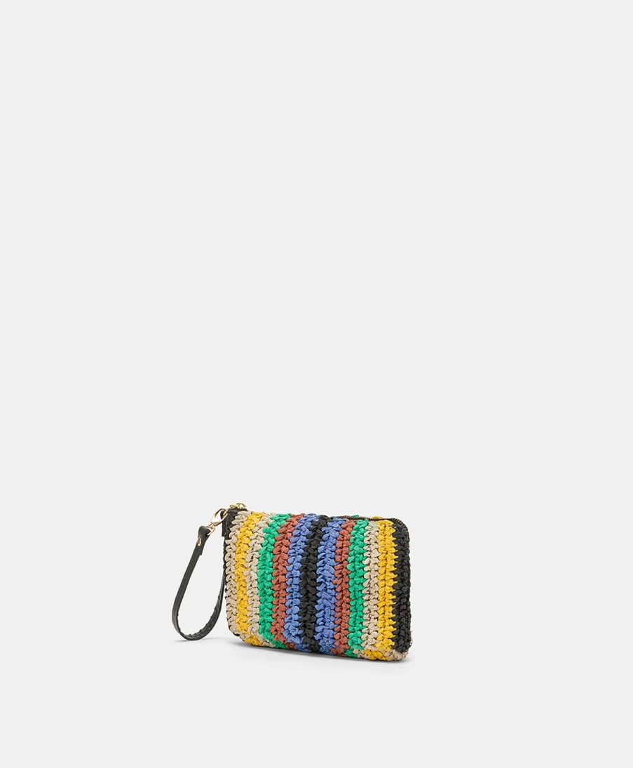 Momoni Women's Striped Raffia Bag - Multicolor Handwoven Tote for Summer