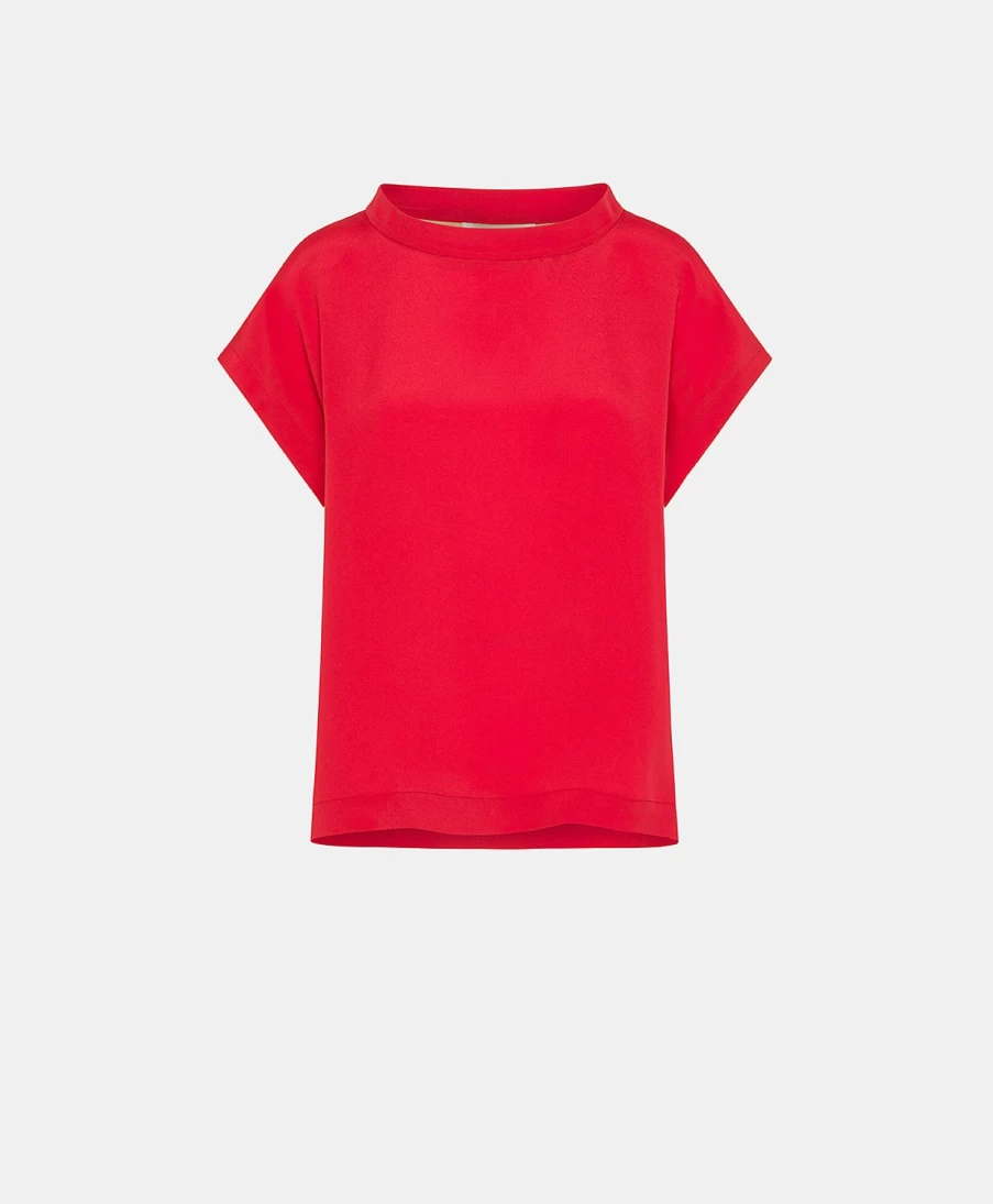 Momoni Women's Azalea Curacao Blouse - Plain Acetate Silk Top