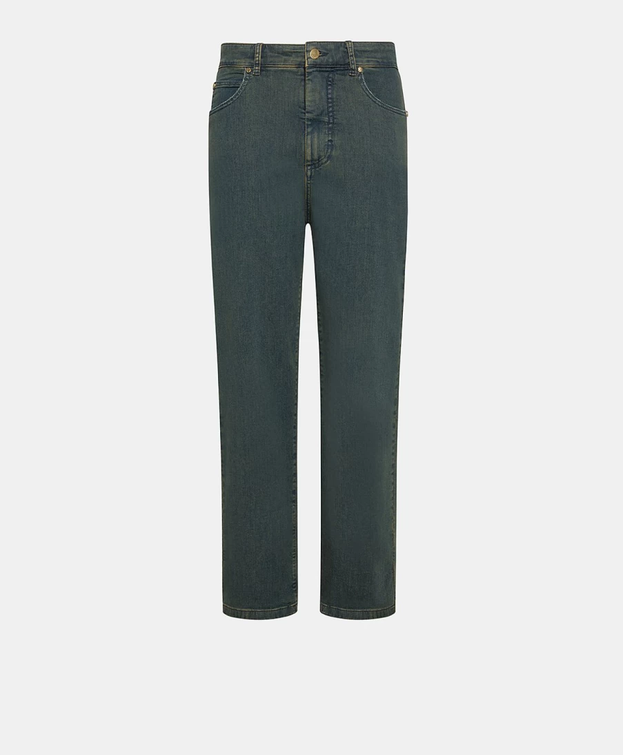 Momoni Women's Fucsia Stretch Denim Pants in Sepia Wash - Lightweight Comfort Fit
