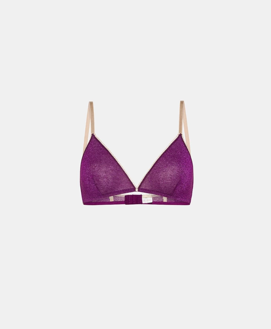 Momoni Women's Amethyst Lurex Jersey Bra - Cyclamen Purple Elegant Lingerie