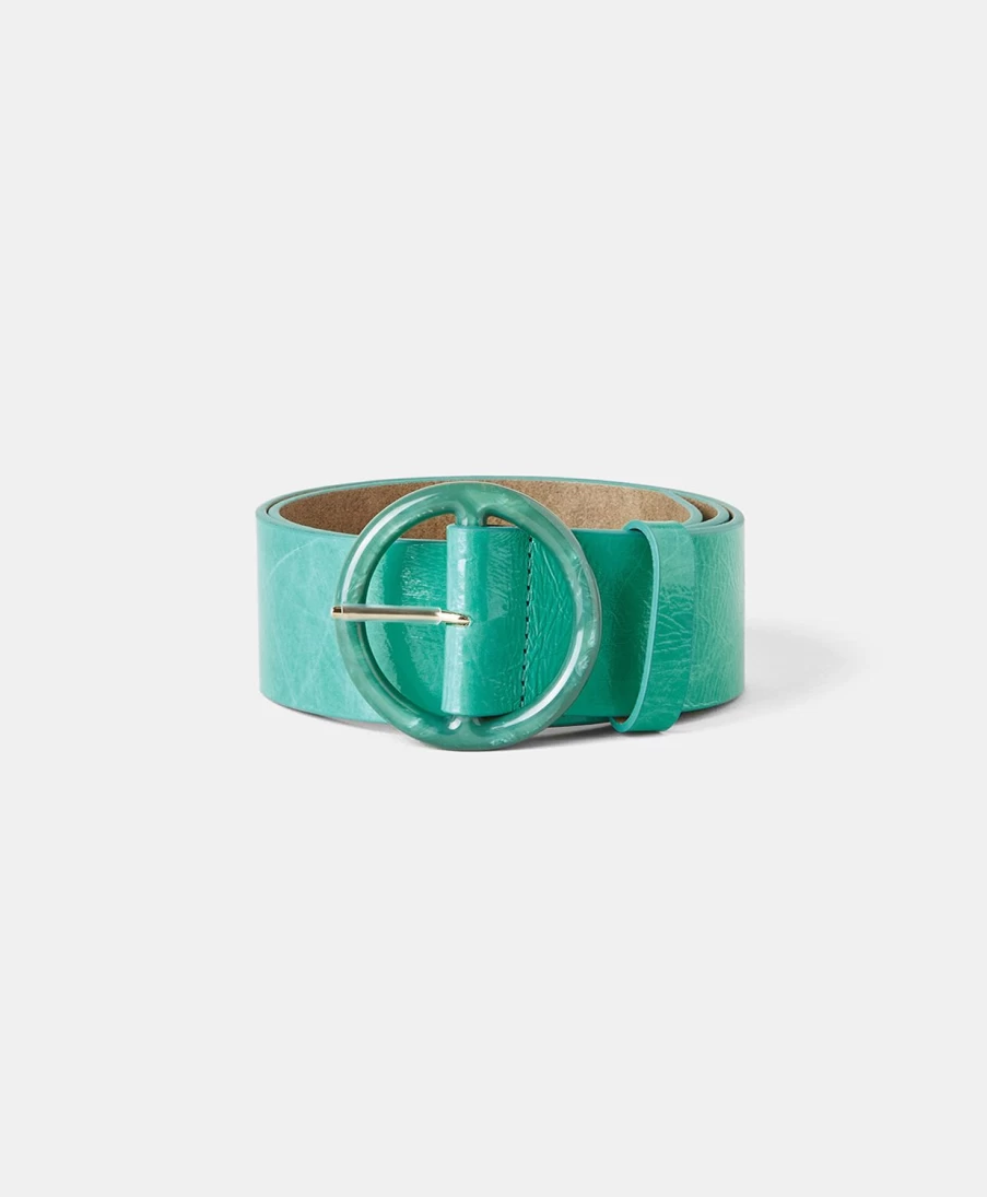Momoni Women's Damien Belt in Naplak Leather - Mint Green Fashion Accessory