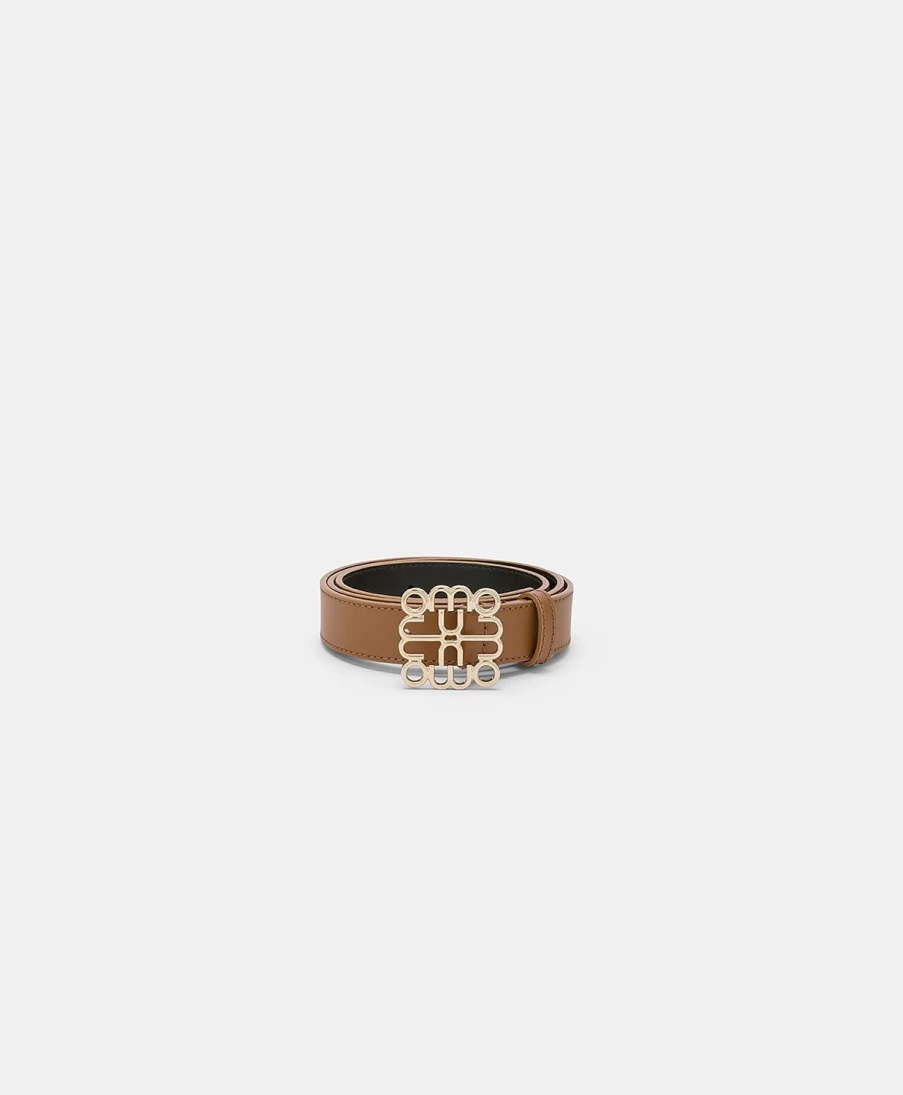 Momoni Women's Brandy Nappa Leather Bienvenu Belt - Elegant & Stylish